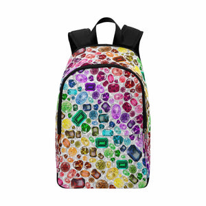 Rainbow Gemstone + Diamond Backpack (White)
