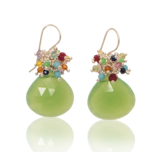 Chrysoprase Classic Earring with Rainbow Top