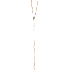Tri Colored Sparkler with Keshi Pearl Lariat