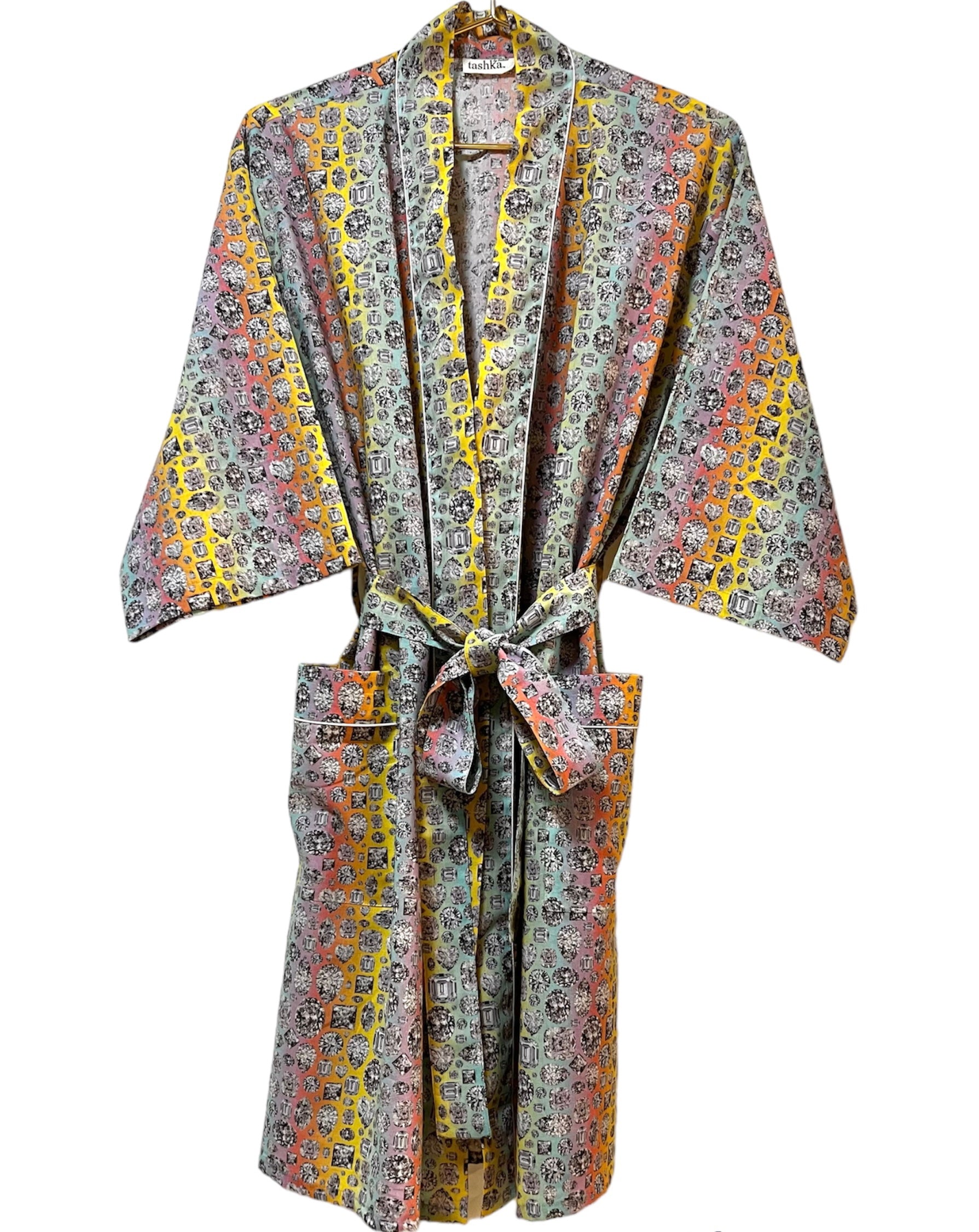 NEW Pastel Diamond Kimono Robe