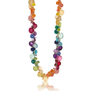 Rainbow Classic Large Jellybean Necklace (Sterling Silver)