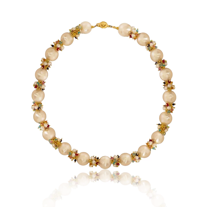 Baroque Freshwater Pearl Necklace with Rainbow Clusters