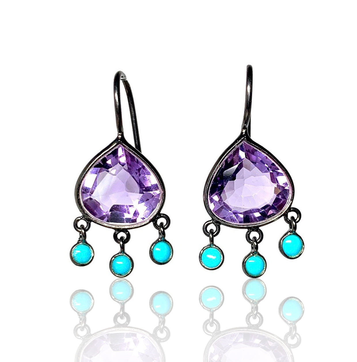 Amethyst with Turquoise Dangles