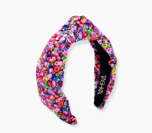 Gems + Blooms Velvet Top Knot Headband